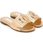 Sandalias doradas de goma de tiras con logo Dolce & Gabbana talla 37 para mujer 