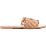 Sandalias beige de goma de tiras con logo Manebí con flecos talla 39 para mujer 