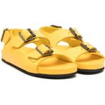 Sandalias amarillas de goma de tiras rebajadas con logo talla 32 para mujer 