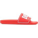 Sandalias planas rojas de goma con logo Diesel talla 46 para hombre 