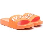 Sandalias planas naranja de goma rebajadas con logo HUGO BOSS BOSS talla 38 para mujer 