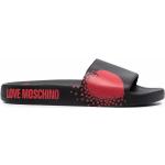 Slippers negros de goma rebajados con logo MOSCHINO Love Moschino talla 37 para mujer 