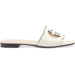 Sandalias blancas de cuero de cuero con logo Gucci talla 38,5 para mujer 