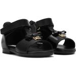 Sandalias negras de cuero de tiras con logo Dolce & Gabbana talla 23 para bebé 