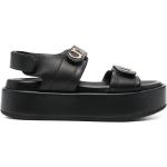 Sandalias negras de goma con plataforma rebajadas con tacón de 5 a 7cm con logo Casadei talla 38 para mujer 