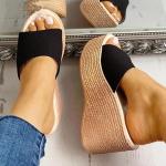 Sandalias blancas de caucho con plataforma de otoño de punta abierta vintage para mujer 