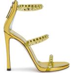 Sandalias amarillas de cuero de tiras con cremallera metálico GIUSEPPE ZANOTTI talla 39 para mujer 