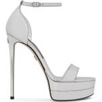 Sandalias grises de cuero con plataforma Dolce & Gabbana talla 40,5 para mujer 