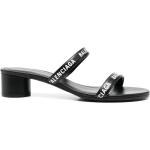 Sandalias negras de goma de cuero rebajadas con tacón de 3 a 5cm con logo Balenciaga talla 38 para mujer 