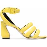 Sandalias amarillas de cuero de tiras rebajadas con logo talla 38,5 para mujer 
