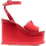 Sandalias rojas de goma de cuña rebajadas con logo talla 38 para mujer 
