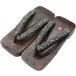 Sandalias negras de tiras con botones talla 44 para mujer 