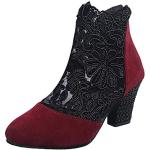 Sandalias rojas de cuero de tiras con cremallera con refuerzo en el talón de punta abierta vintage de encaje talla 42 para mujer 