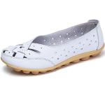 Sandalias deportivas blancas de cuero con cordones con refuerzo en el talón de punta abierta vintage talla 41 para mujer 