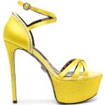 Sandalias amarillas de cuero con plataforma rebajadas con logo Philipp Plein talla 39 para mujer 