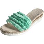 Sandalias deportivas verdes de goma con borlas talla 37,5 para mujer 