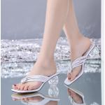 Sandalias blancas de sintético con plataforma informales para mujer 