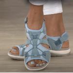 Sandalias azules de caucho con plataforma para mujer 