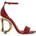 Sandalias rojas fluorescentes de piel de cocodrilo de cuero cocodrilo Dolce & Gabbana talla 40,5 para mujer 