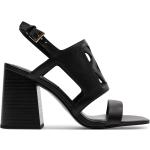 Sandalias negras de piel de cuero rebajadas informales floreadas DKNY talla 36 para mujer 