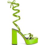 Sandalias verdes de cuero con plataforma con tacón cuadrado con logo GIUSEPPE ZANOTTI talla 39 para mujer 