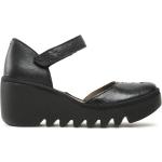 Zapatos negros de piel con cuña con tacón de cuña Fly London talla 37 para mujer 