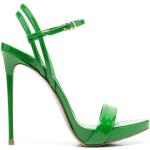 Sandalias verdes de cuero de tiras rebajadas con tacón más de 9cm con logo LE SILLA talla 38 para mujer 