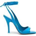 Sandalias azules de cuero de cuero rebajadas con tacón más de 9cm con logo The Attico talla 36 para mujer 
