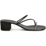 Sandalias negras de ante de cuero rebajadas con tacón de 3 a 5cm con logo GIUSEPPE ZANOTTI talla 39 para mujer 