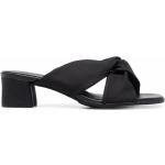 Sandalias negras de goma de cuero rebajadas con tacón cuadrado con logo Camper talla 39 de materiales sostenibles para mujer 