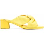 Sandalias amarillas de goma de cuero con tacón cuadrado con logo Camper talla 39 de materiales sostenibles para mujer 