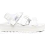Sandalias blancas de goma con plataforma con logo Suicoke para mujer 