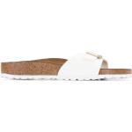 Sandalias blancas de goma de cuero con logo Birkenstock Madrid talla 35 para mujer 