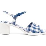 Sandalias azules de goma de tacón con tacón cuadrado a cuadros Camper talla 38 de materiales sostenibles para mujer 