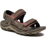 Sandalias grises de cuero de senderismo rebajadas de verano Merrell talla 39 para mujer 