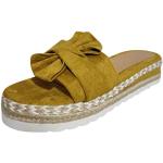 Sandalias amarillas tipo botín informales con flecos talla 40 para mujer 