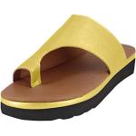 Zapatillas amarillas de lona de lona de verano de punta abierta informales talla 38 para mujer 