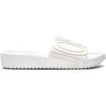 Sandalias blancas de goma de cuero con logo Jordan para mujer 