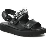 Sandalias negras de cuero de cuero rebajadas informales ONLY Shoes talla 38 para mujer 