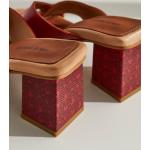 Sandalias rojas de piel de cuero de punta cuadrada con tacón de 5 a 7cm Lion of Porches talla 36 para mujer 