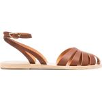 Sandalias marrones de goma de cuero con logo Ancient Greek Sandals talla 39 de materiales sostenibles para mujer 