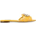 Sandalias amarillas de goma de cuero con logo Dolce & Gabbana talla 41 para mujer 