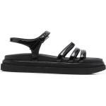 Sandalias negras de goma de tiras rebajadas HOGAN talla 40 para mujer 