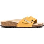 Sandalias amarillas de goma de cuero rebajadas con hebilla con logo Birkenstock talla 35 para mujer 