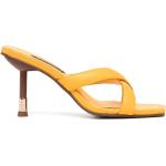 Sandalias naranja de cuero de cuero rebajadas con tacón de 5 a 7cm con logo Senso talla 37 para mujer 