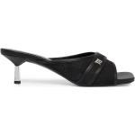 Sandalias negras de goma de cuero rebajadas con tacón de 3 a 5cm con logo talla 39 para mujer 