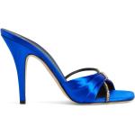Sandalias azules neón de cuero de cuero rebajadas con tacón más de 9cm con logo GIUSEPPE ZANOTTI talla 38 para mujer 
