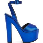 Sandalias azules de cuero con plataforma rebajadas con logo GIUSEPPE ZANOTTI talla 38 para mujer 