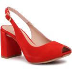 Sandalias rojas de piel de cuero rebajadas informales Unisa talla 35 para mujer 