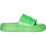 Sandalias verdes de goma con plataforma con logo Ganni talla 38 para mujer 